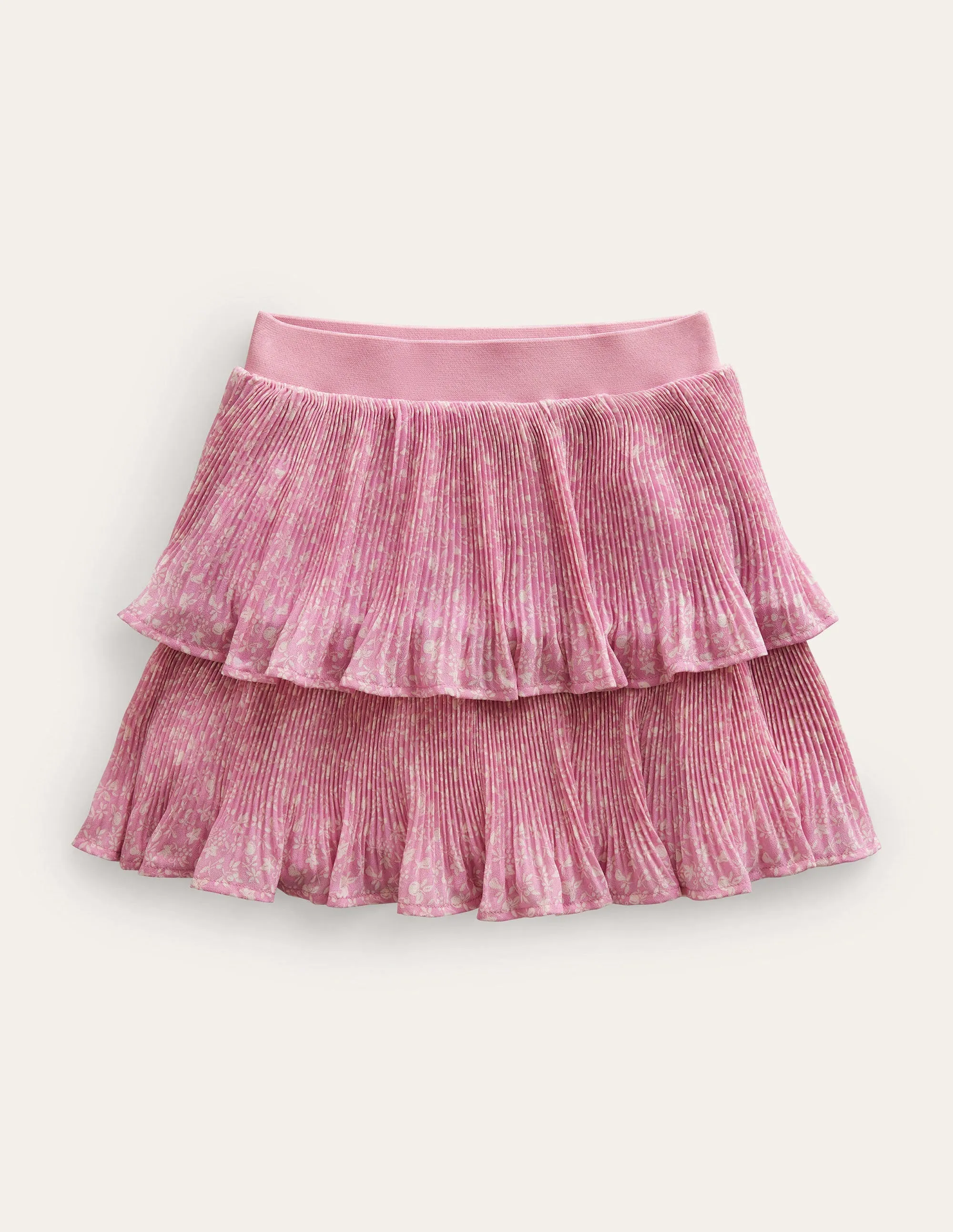 Plisse Mini Skirt-Soft Lavender Orchard