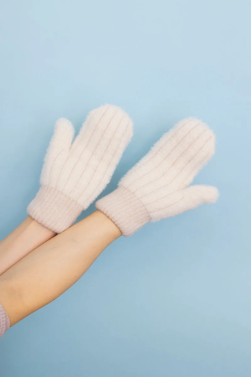 Plush Pastel Fuzzy Winter Mittens 🧤