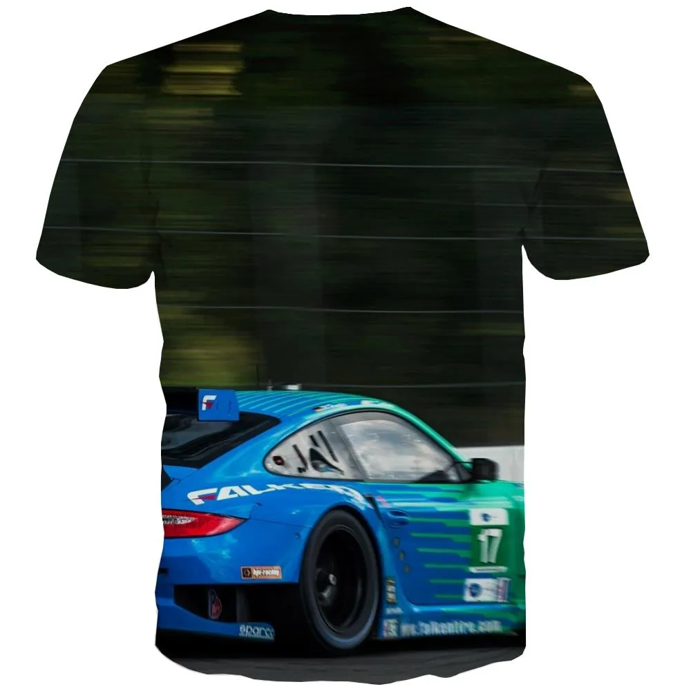 Racing Car T shirts Men Metal Tshirts Cool City Tshirts Novelty Gray T-shirts Graphic Retro Shirt Print