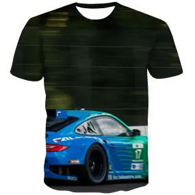 Racing Car T shirts Men Metal Tshirts Cool City Tshirts Novelty Gray T-shirts Graphic Retro Shirt Print