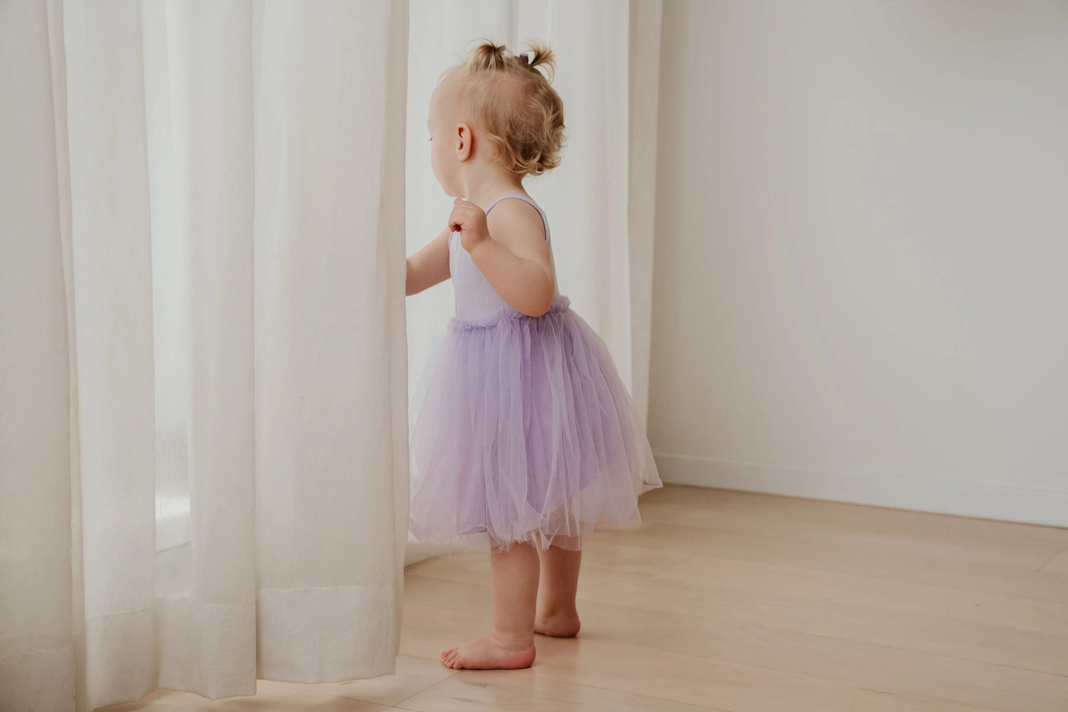 Ribbed Tulle Dress - Lilac