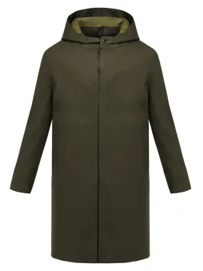 Rubberised Hooded Wool Coat