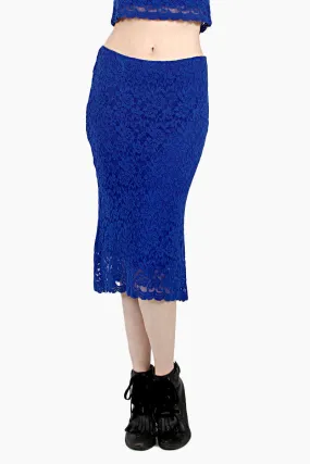 Sapphire Lace Midi Skirt