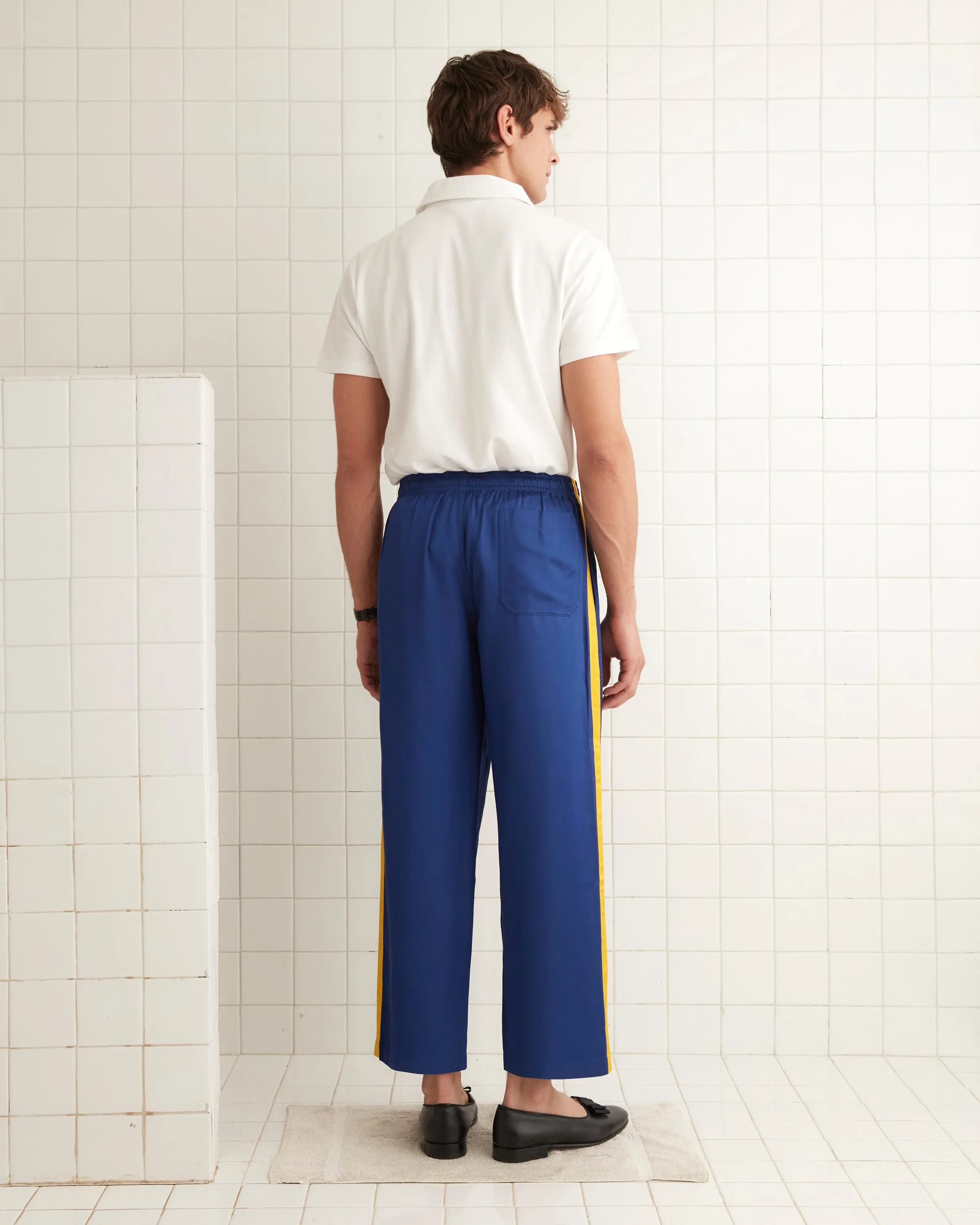 Satin Track Pants - Blue