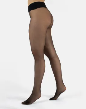 Seamless Sheer 15 DEN Tights Black - S-2X