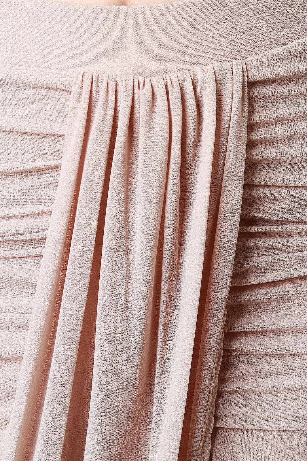 Semi-Sheer Mesh Ruched Draped Skirt