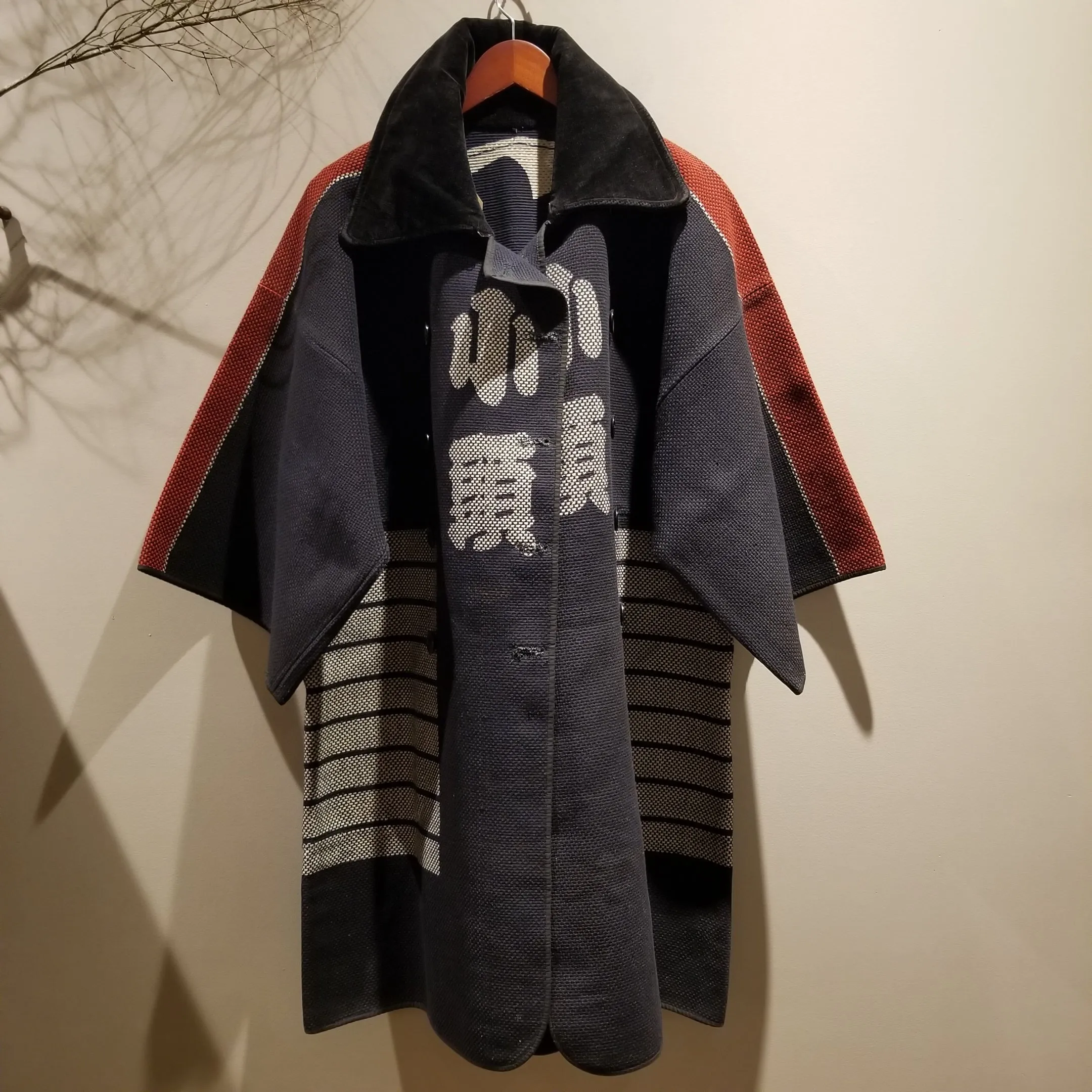 Showa Era Reversible Antique Indigo Japanese Fireman's Capital Jacket