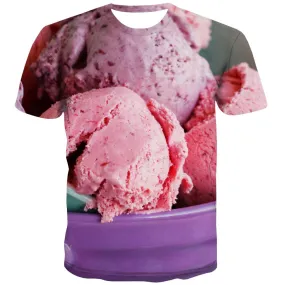 Sweet T-shirt Men Gourmet Tshirts Casual Icecream T-shirts 3d Colourful T-shirts Graphic