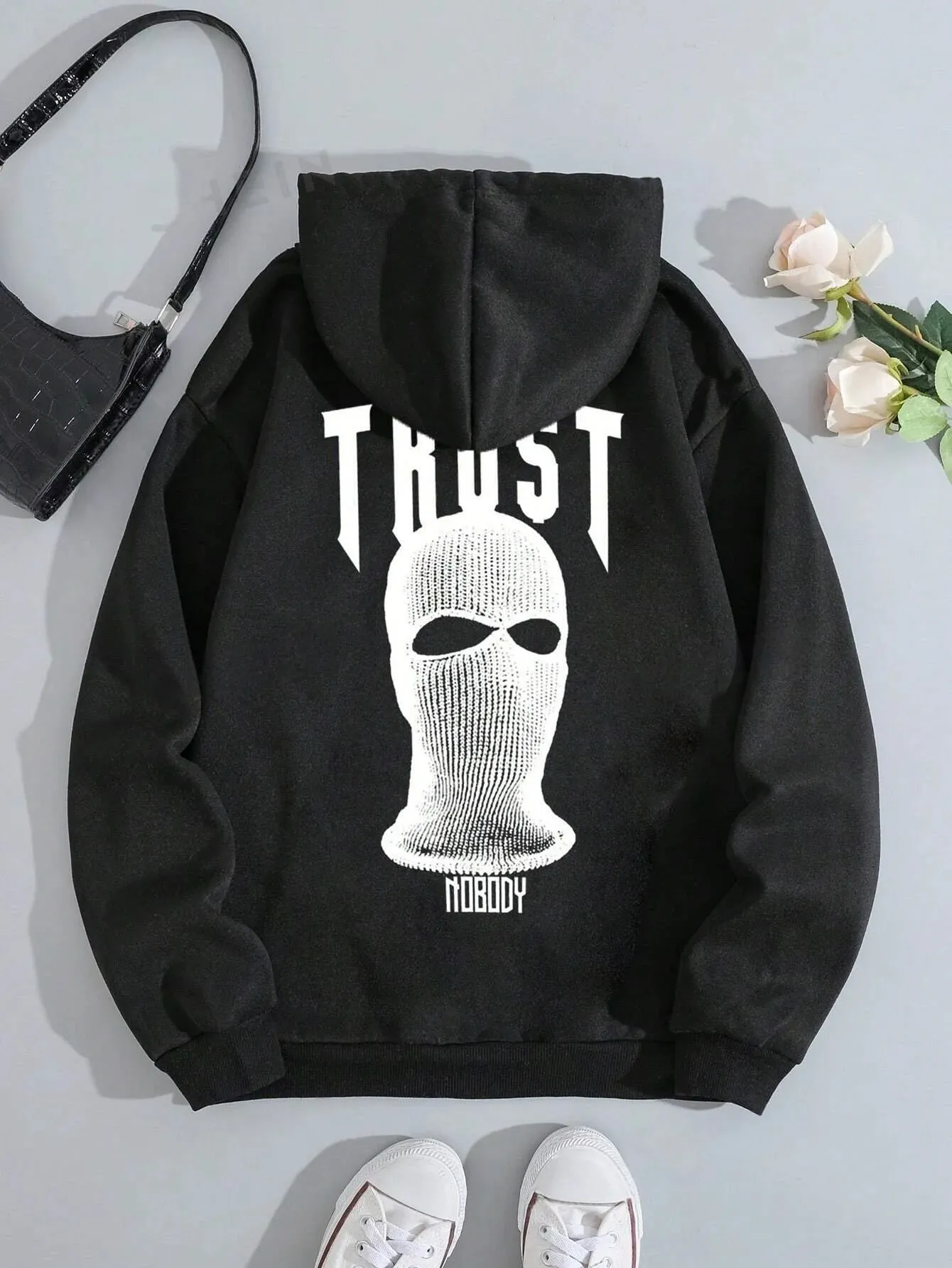 SXV  'trust no body’ Printed Cool Aesthetic Sweatshirt Hoodie