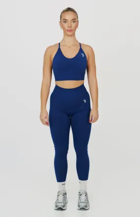 Tempo Seamless Scrunch Leggings & Multi-Way Sports Bra Set - Midnight Blue