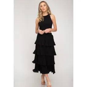 Tiered Melody Midi Skirt