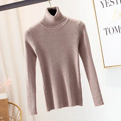 Turtleneck Sweater Women Knit Bottoming Shirt Winter Keep Warm