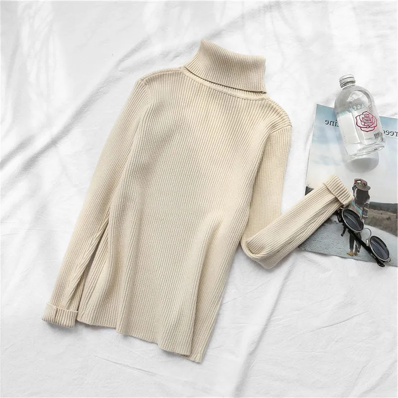 Turtleneck Sweater Women Knit Bottoming Shirt Winter Keep Warm