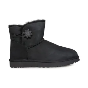 UGG Bailey Button II Flower Black Boots - Women's