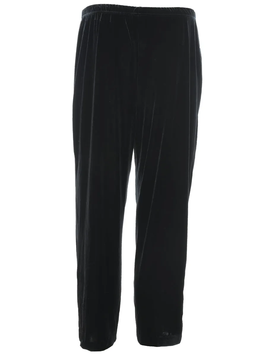 Velvet Fabric Black Trousers - W28 L27