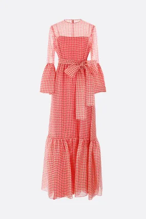 Vichy Print Organza Dress