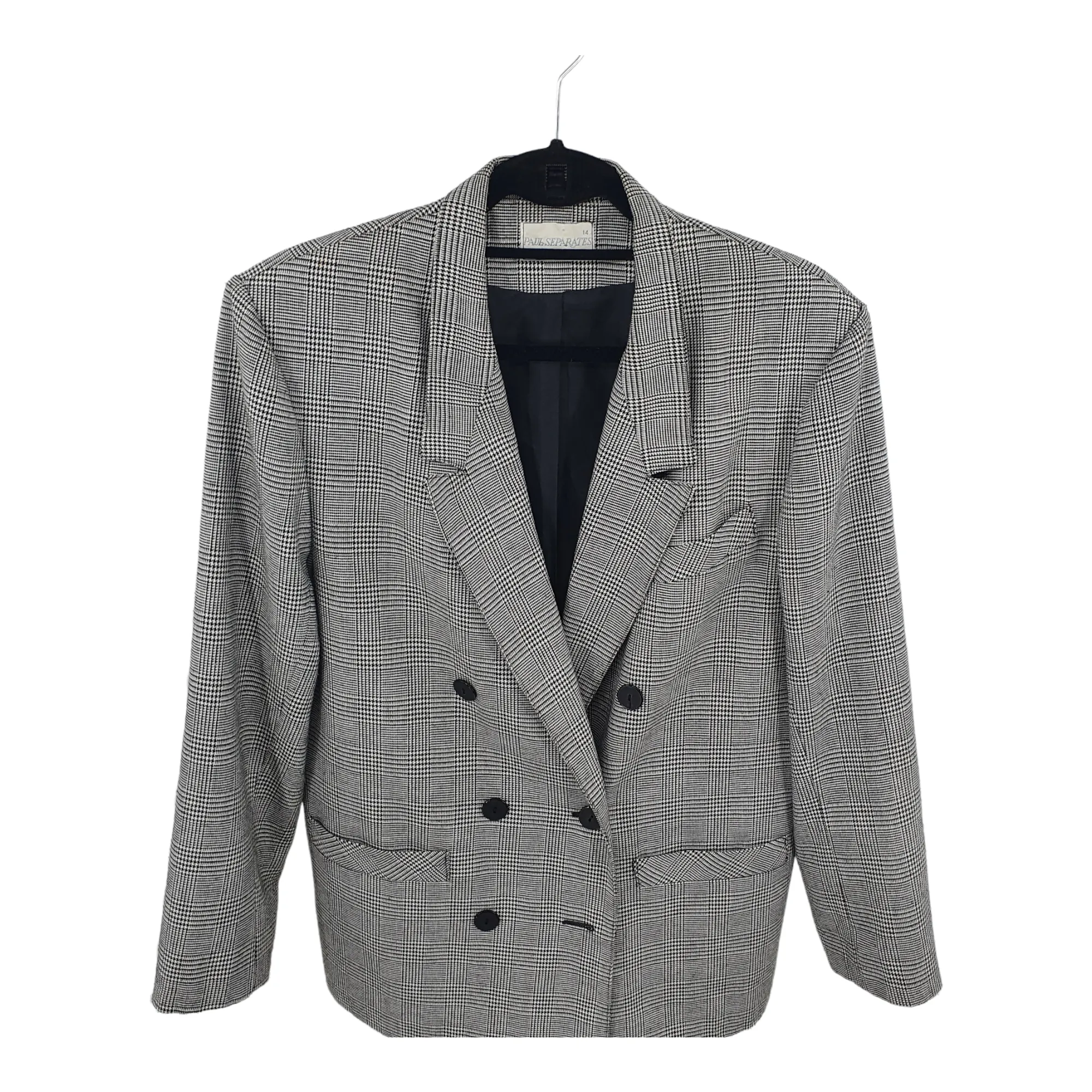 Vintage 80s Herringbone Blazer - Paul Sepreates - 42"