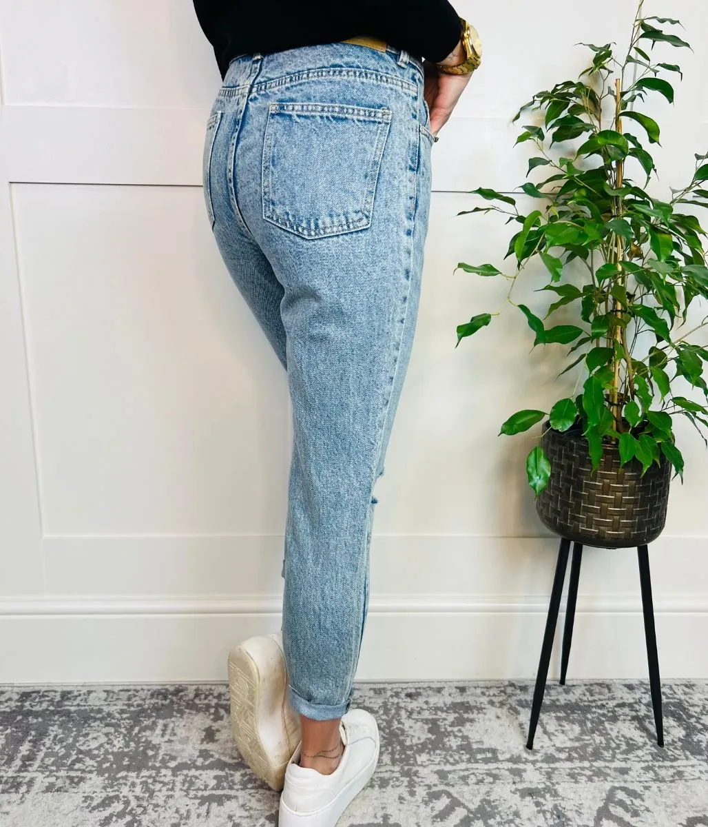 Vintage Wash Mom Jeans