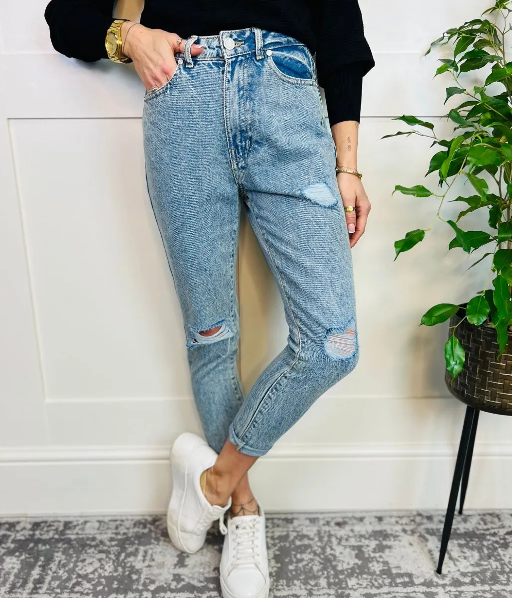 Vintage Wash Mom Jeans