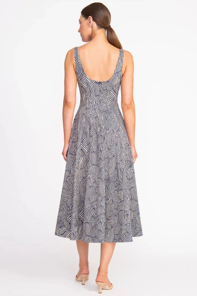 Wells Dress - Navy Mosaic