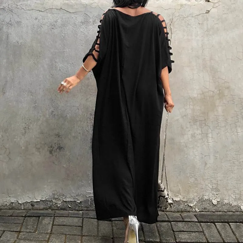 Women's Summer Casual Loose O-Neck Long Dress