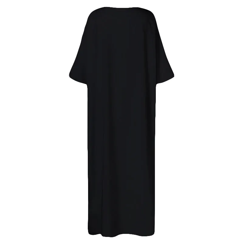 Women's Summer Casual Loose O-Neck Long Dress