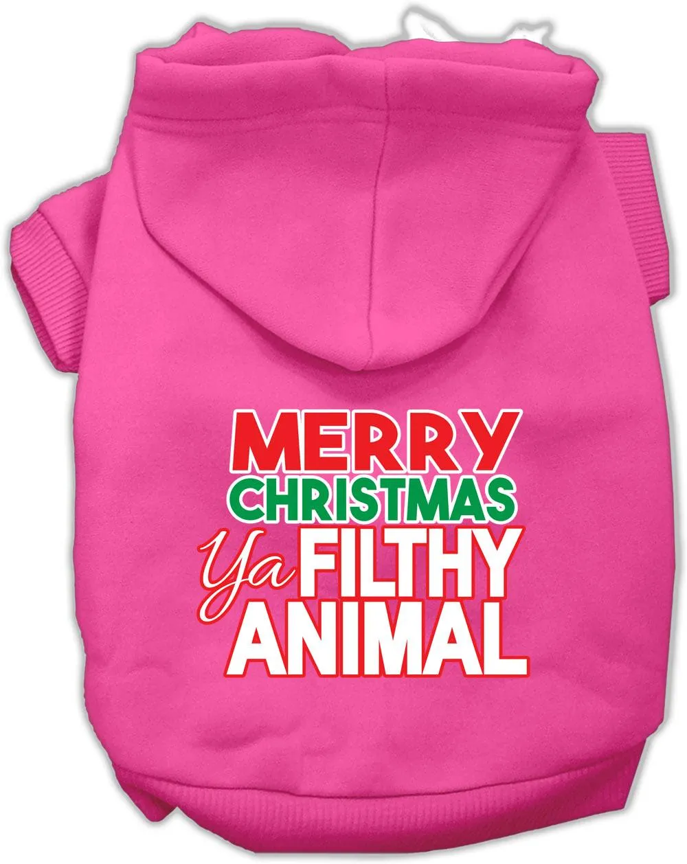 Ya Filthy Animal Screen Print Pet Hoodie Bright Pink Sm (10)